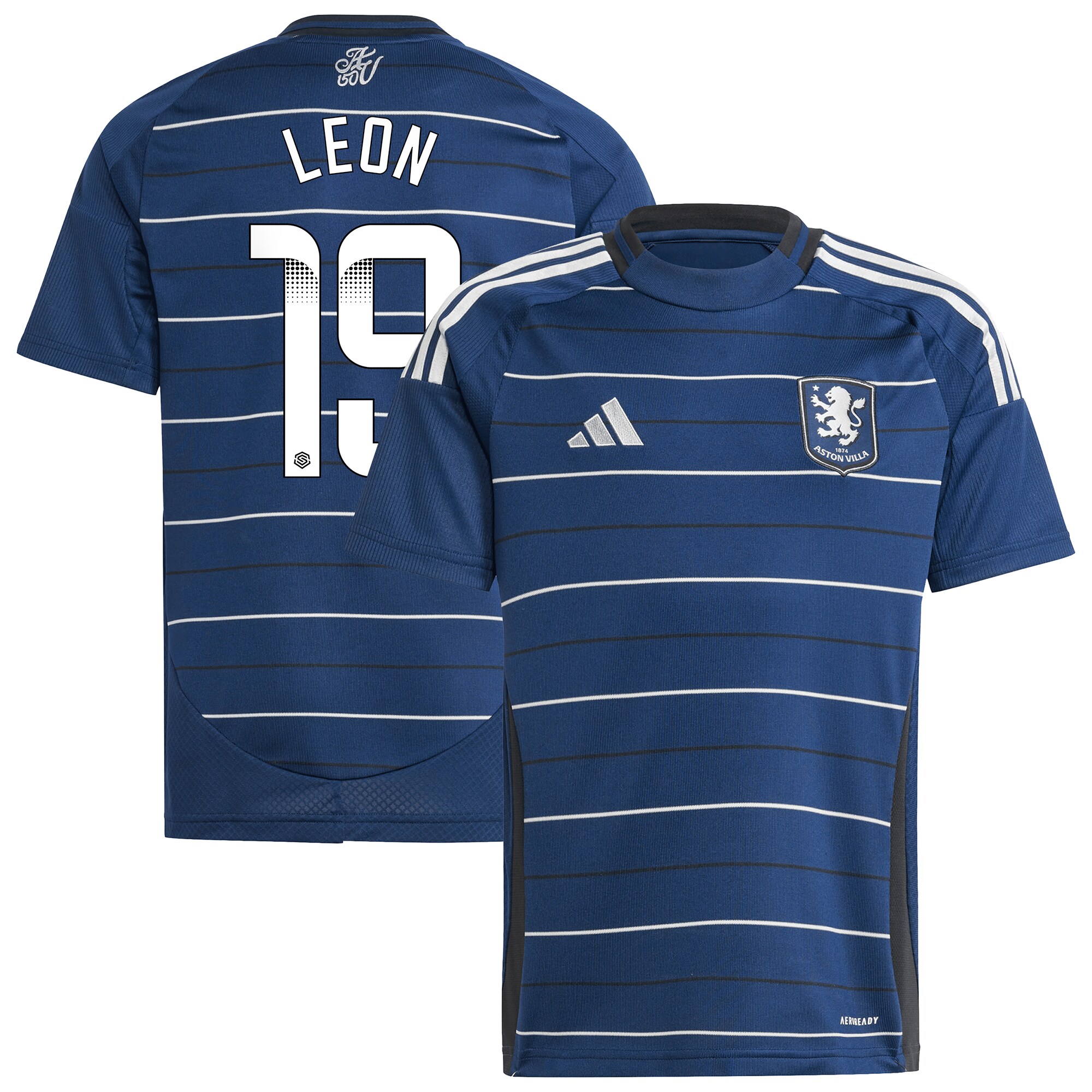 aston villa wsl adidas third shirt 2024-25 – kids with leon 19 printing Collection | Aston Villa Football Kits and Shirts
