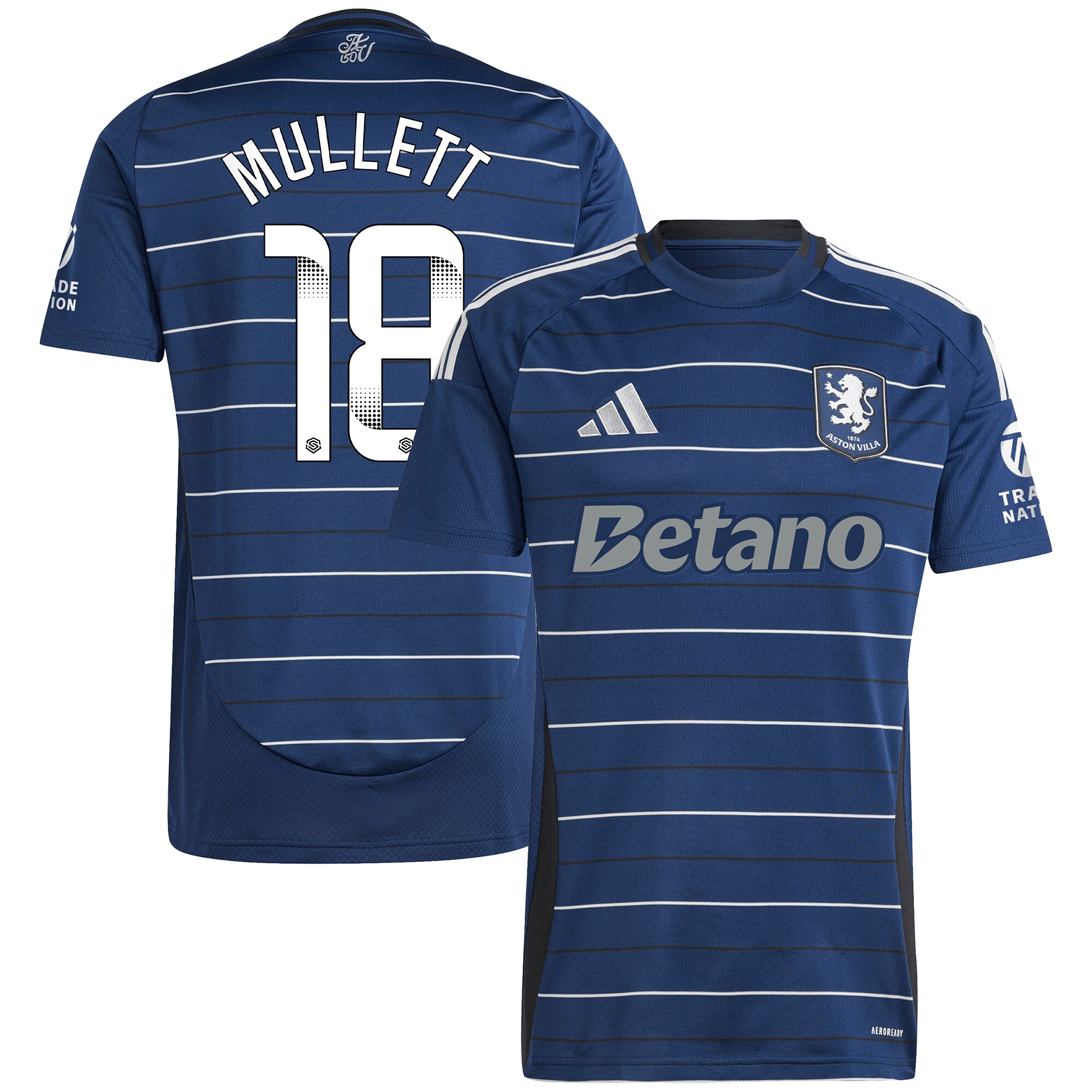 aston villa wsl adidas third shirt 2024-25 with mullett 18 printing Collection | Aston Villa Football Kits and Shirts
