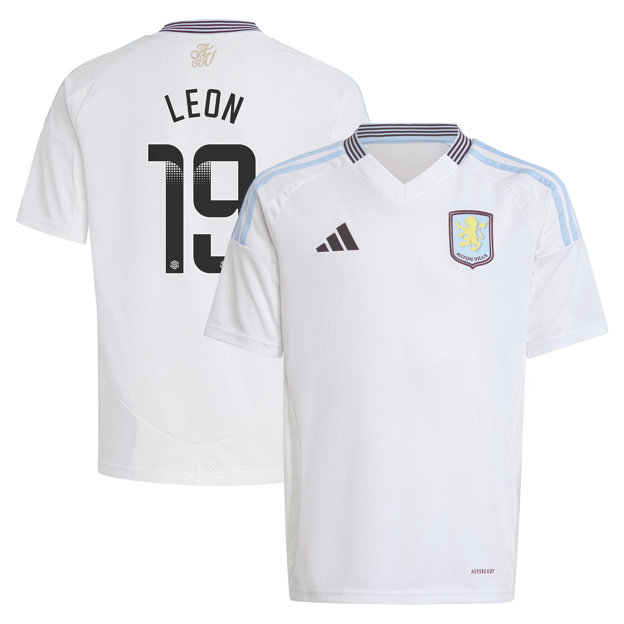 aston villa wsl away shirt 2024-25 – kids with leon 19 printing Collection | Aston Villa Football Kits and Shirts
