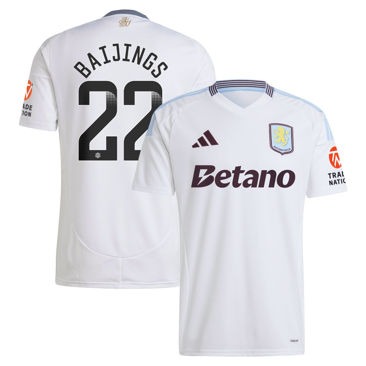 aston villa wsl away shirt 2024-25 with baijings 22 printing Collection | Aston Villa Football Kits and Shirts