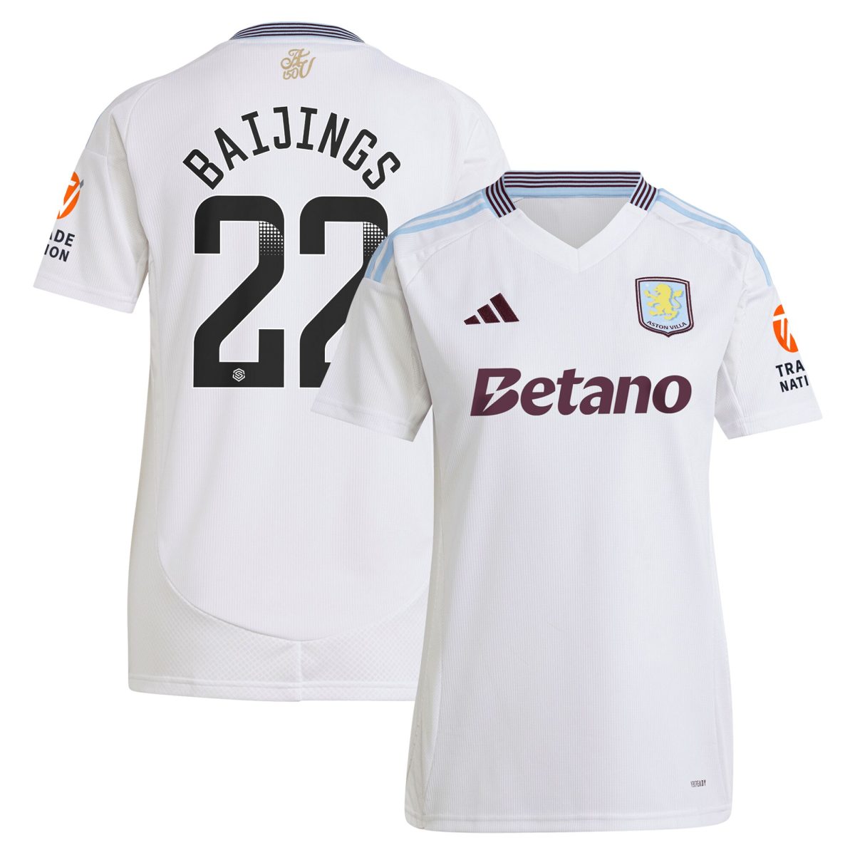 aston villa wsl away shirt 2024-25 – womens with baijings 22 printing Collection | Aston Villa Football Kits and Shirts