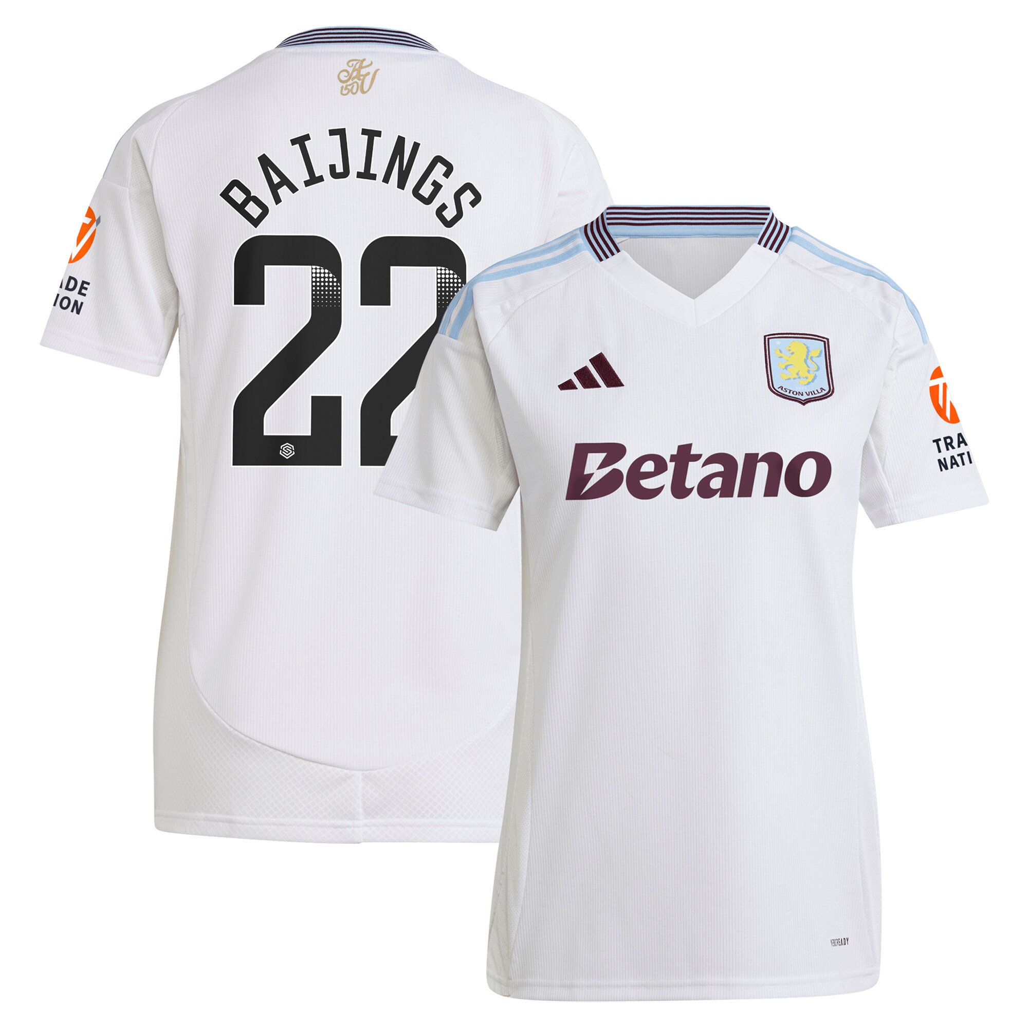 aston villa wsl away shirt 2024-25 – womens with baijings 22 printing Collection | Aston Villa Football Kits and Shirts