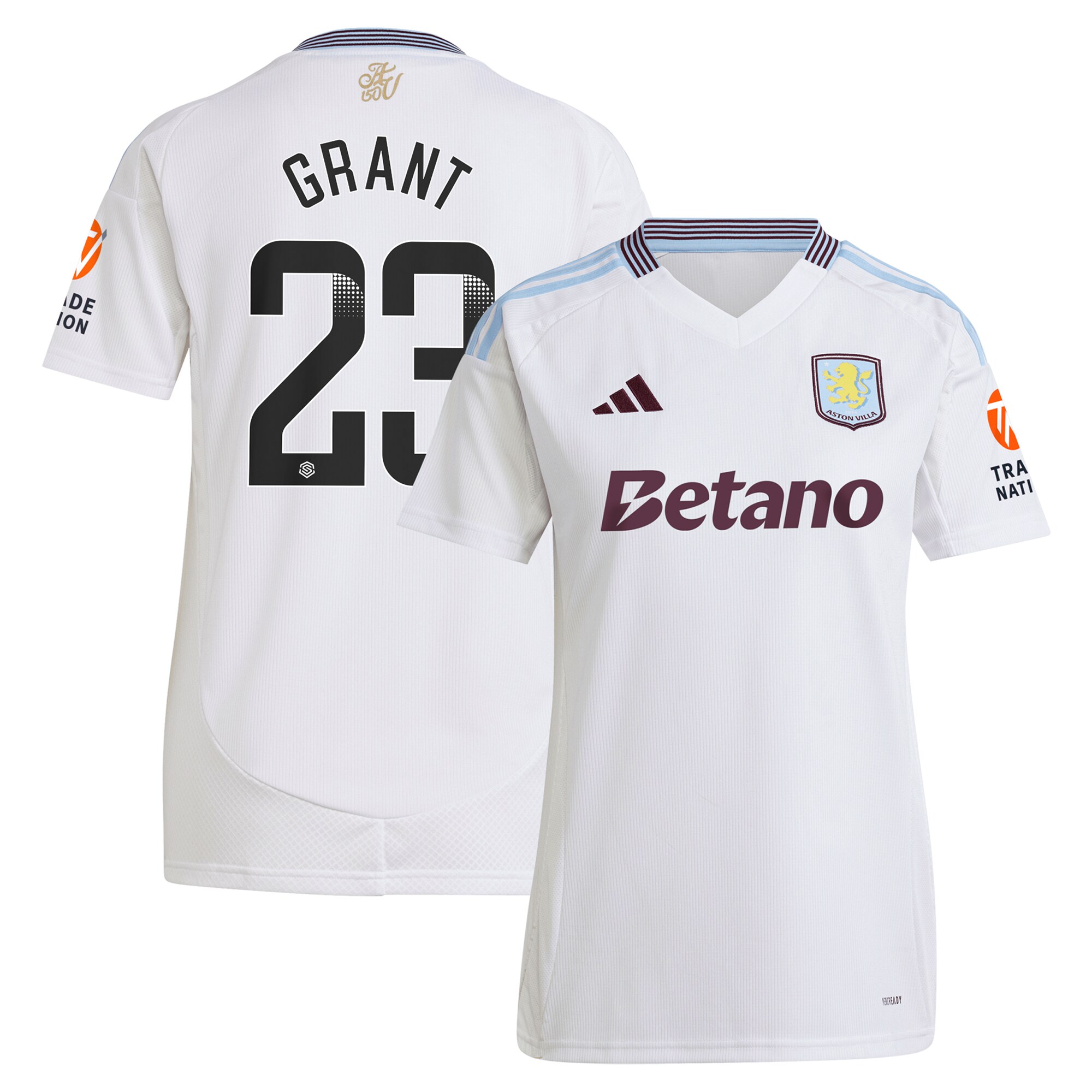 aston villa wsl away shirt 2024-25 – womens with grant 23 printing Collection | Aston Villa Football Kits and Shirts