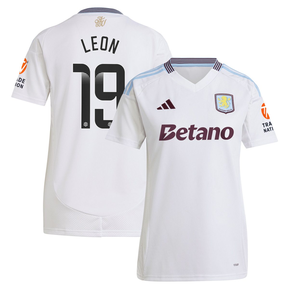 aston villa wsl away shirt 2024-25 – womens with leon 19 printing Collection | Aston Villa Football Kits and Shirts