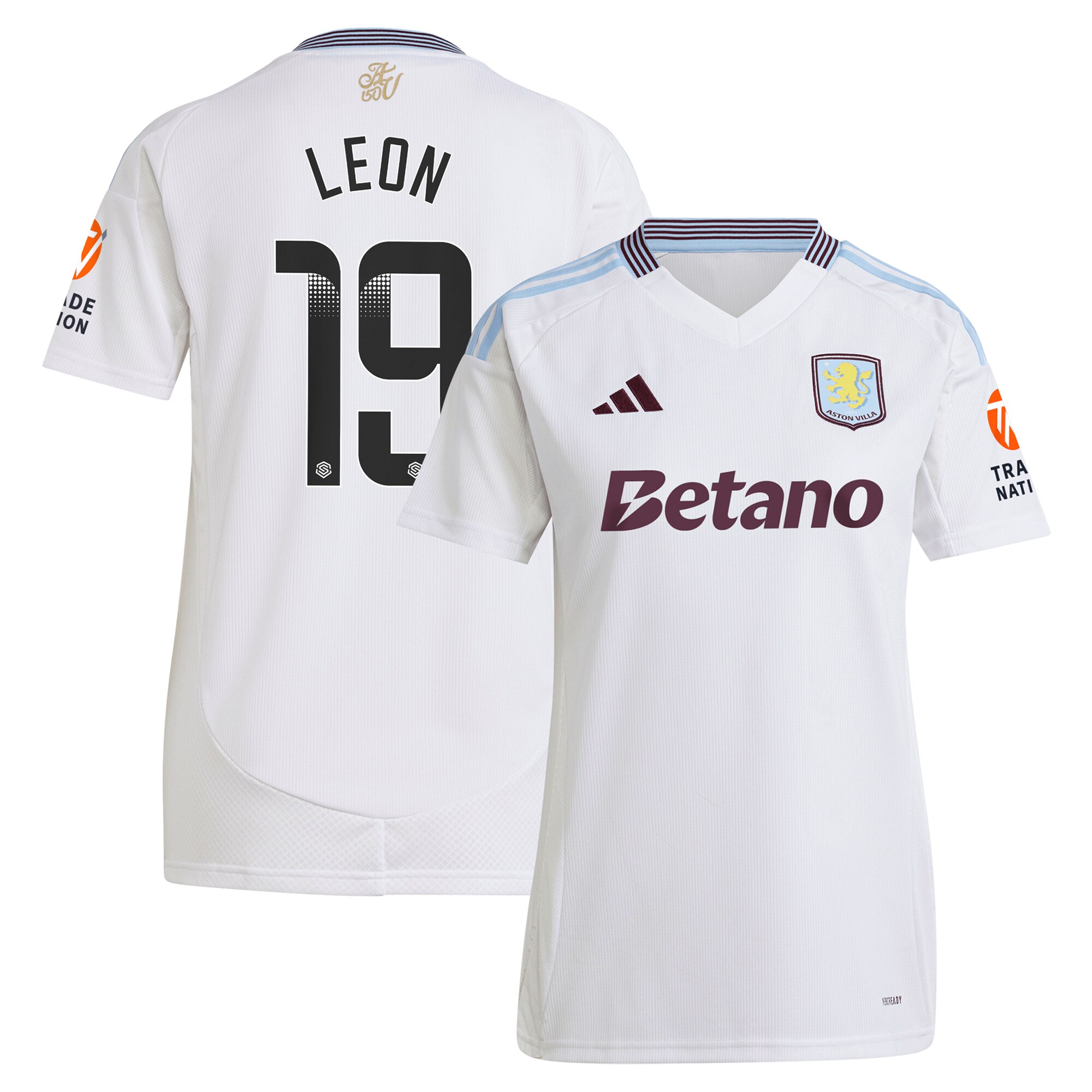 aston villa wsl away shirt 2024-25 – womens with leon 19 printing Collection | Aston Villa Football Kits and Shirts