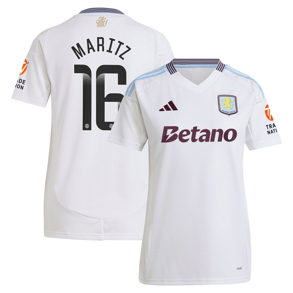 aston villa wsl away shirt 2024-25 – womens with maritz 16 printing Collection | Aston Villa Football Kits and Shirts